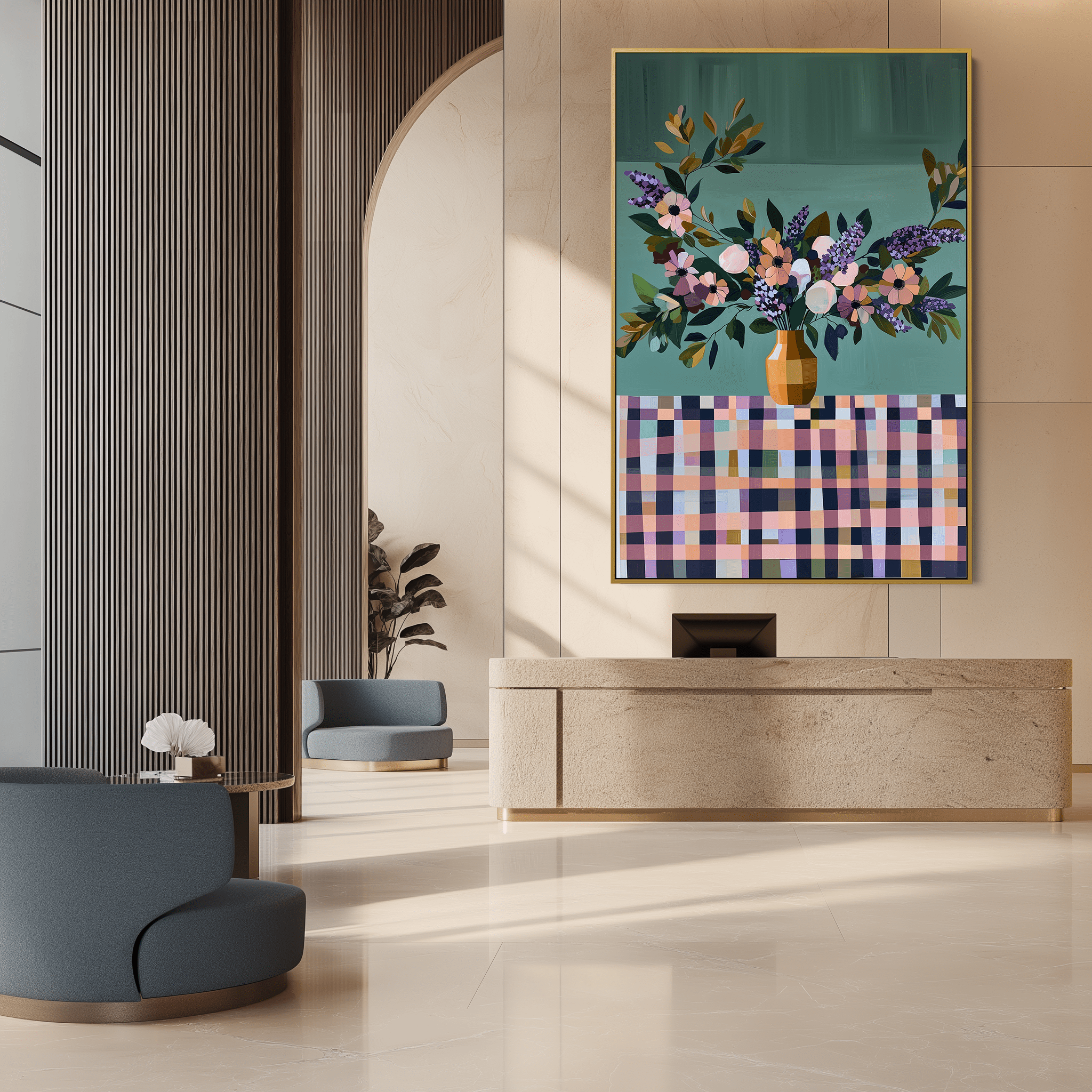 Bloom Over Check UA - 954 - Unique Aesthetics