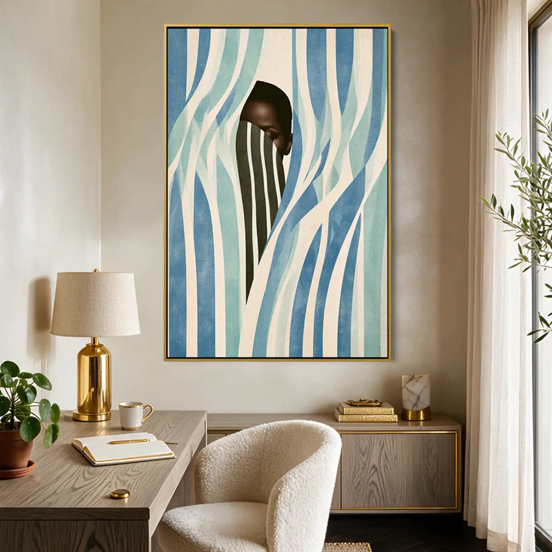 Blue Curtain Glance #UA-2422