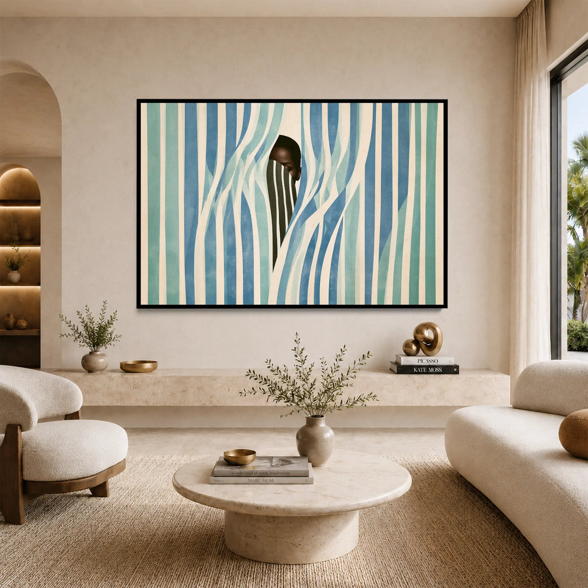 Blue Curtain Glance #UA-H-2422